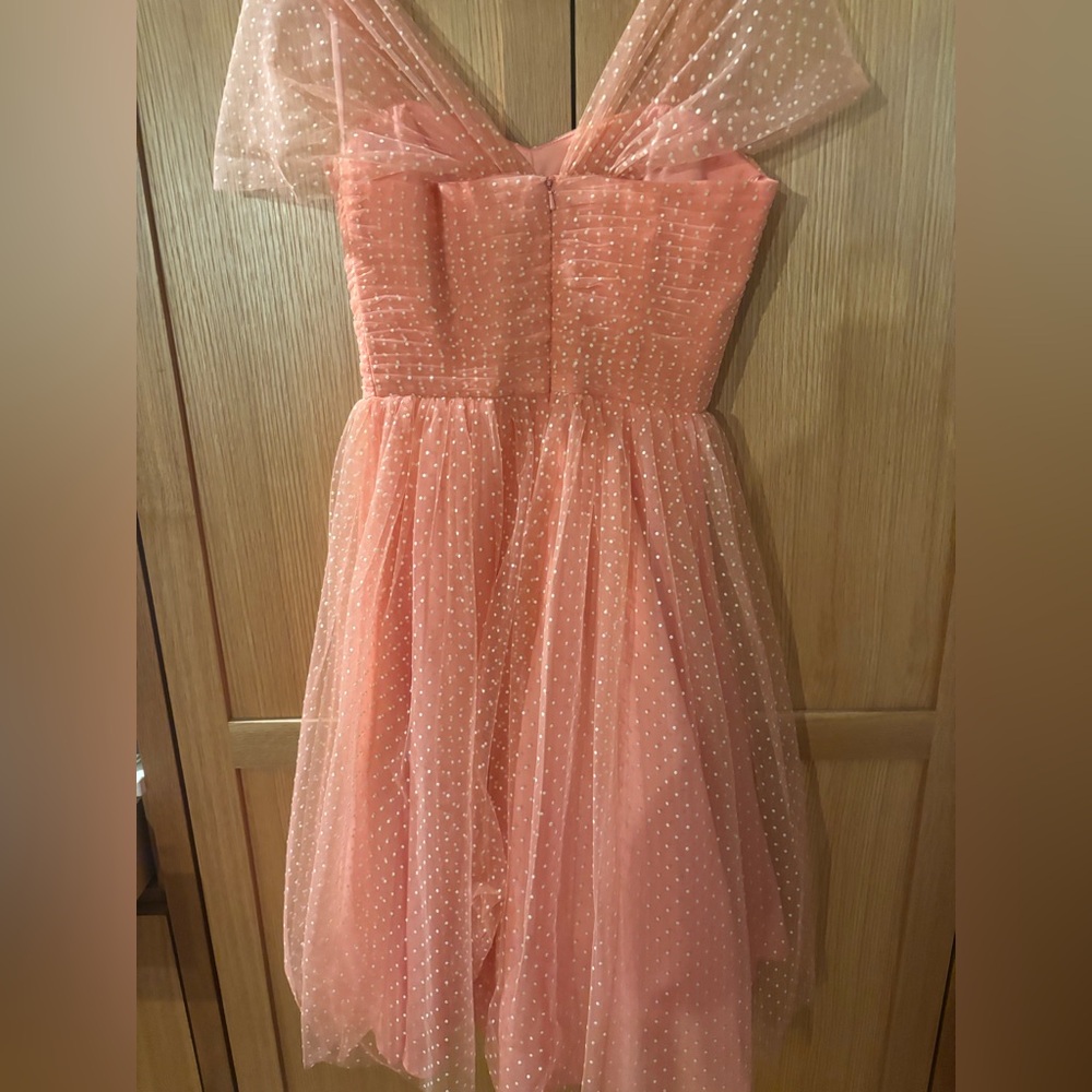 Unique Vintage Pink Polka Dot Dress - Picture 7 of 7